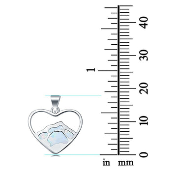 Mountain Heart Lab Created White Opal Charm Pendant 925 Sterling Silver
